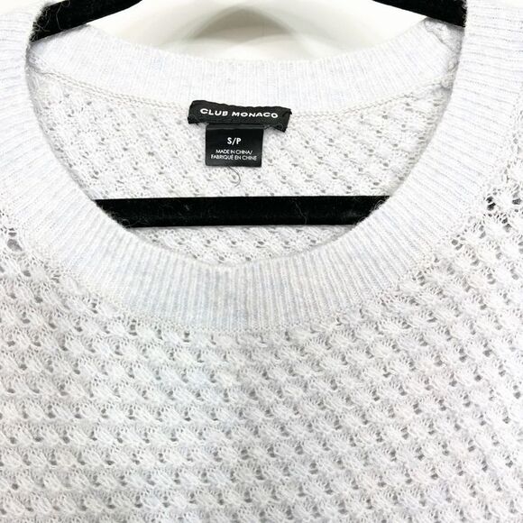 CLUB MONACO SWEATER WOOL ALPACA BLEND LOOSE KNIT GRAY WOMENS SMALL - Picture 6 of 6